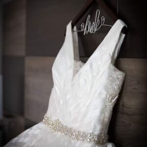 Mori Lee Ivory Wedding Dress with Embellished Waist